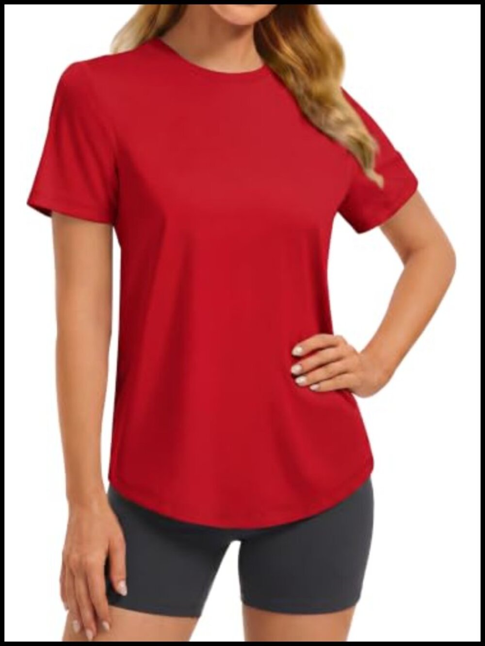 Women's Soft Workout T-Shirt Short Sleeve Crewneck Moisture Wicking UPF 50+